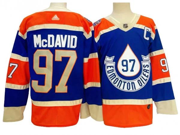 Edmonton Oilers #97 Connor McDavid Blue Hockey Jersey by Hockey David