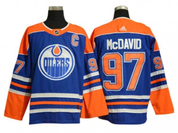 Edmonton Oilers #97 Connor McDavid Blue Hockey Jersey by Hockey David