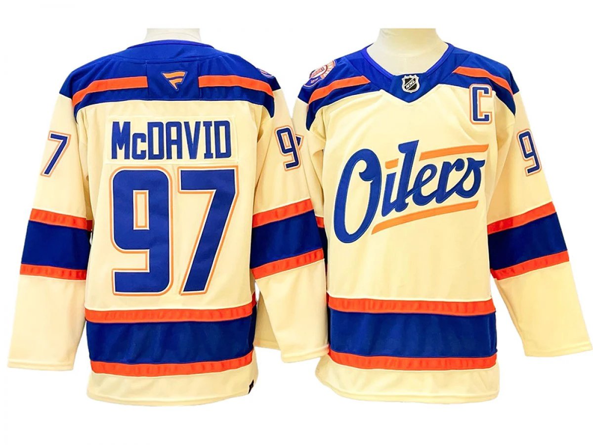 Edmonton Oilers #97 Connor McDavid Light Beige Alternate Jersey by Hockey David