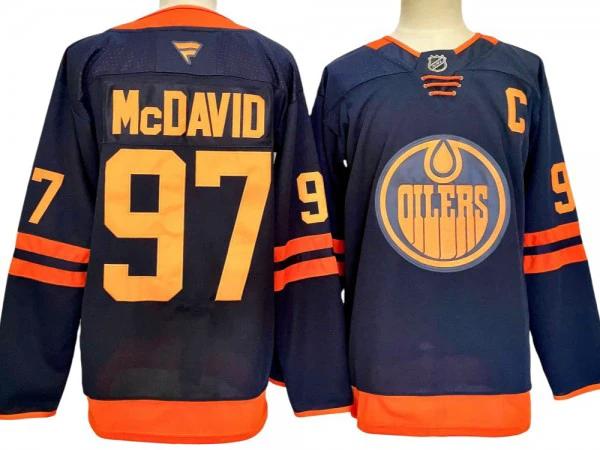 Edmonton Oilers #97 Connor McDavid Navy Alternate 2024 Jersey by Hockey David