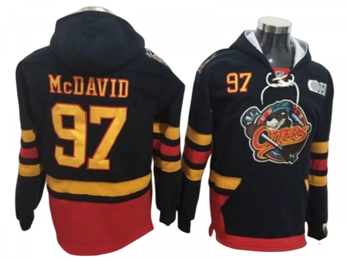 Edmonton Oilers #97 Connor McDavid One Front Pocket Pullover Hoodie Black by Hoodie Pullover