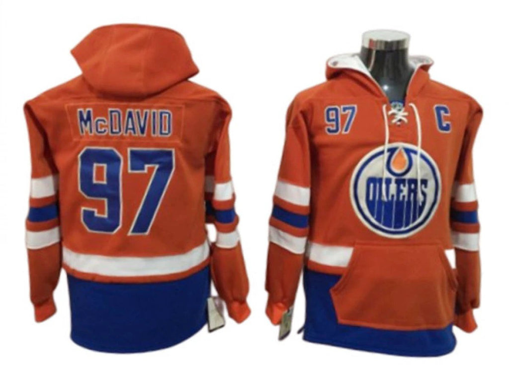 Edmonton Oilers #97 Connor McDavid One Front Pocket Pullover Hoodie Orange by Hoodie Pullover