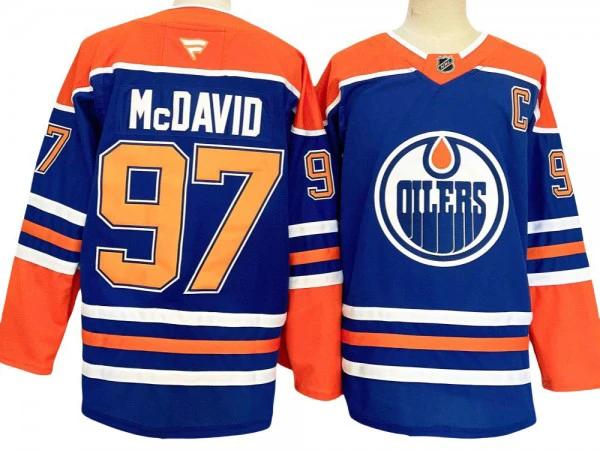 Edmonton Oilers #97 Connor McDavid Royal Home 2024 Jersey by Hockey David