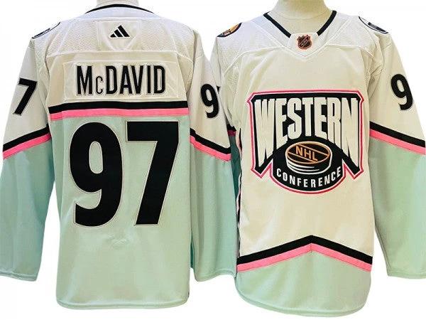 Edmonton Oilers #97 Connor McDavid White All-Star Game Western Jersey by Hockey David