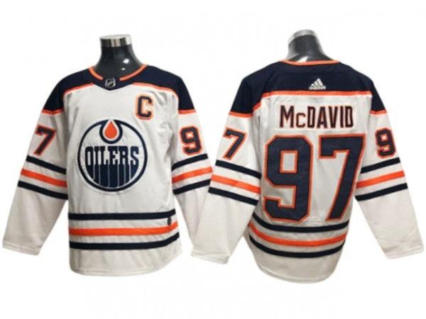 Edmonton Oilers #97 Connor McDavid White Away Jersey by Hockey David