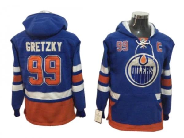 Edmonton Oilers #99 Wayne Gretzky Hoodie - Blue by Hockey David