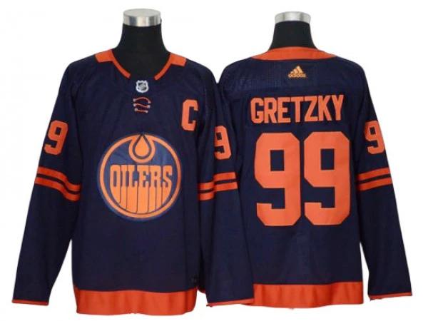 Edmonton Oilers #99 Wayne Gretzky Navy Alternate Jersey by Hockey David