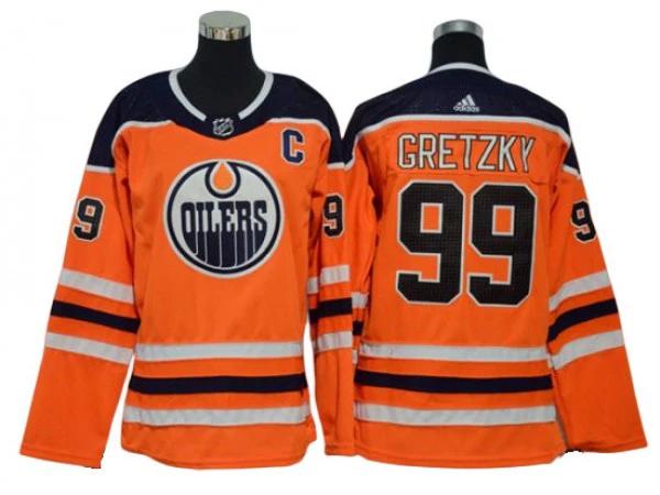 Edmonton Oilers #99 Wayne Gretzky Orange Home Jersey by Hockey David