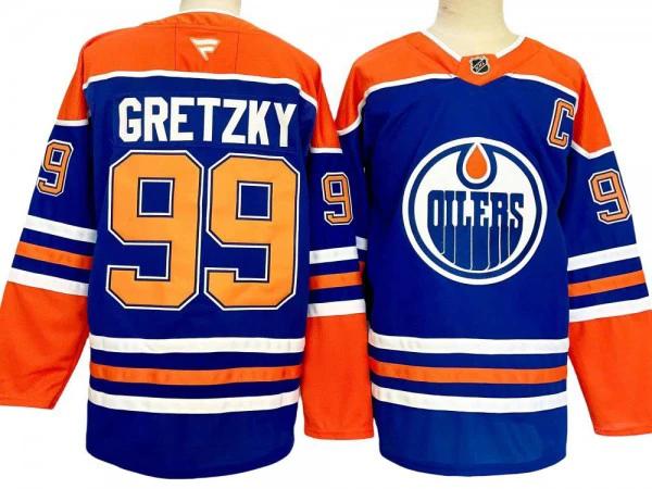 Edmonton Oilers #99 Wayne Gretzky Vintage CCM Jersey - Blue by Hockey David