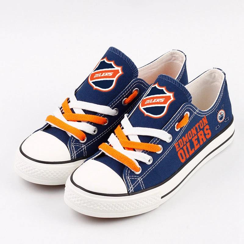 Edmonton Oilers Top Canvas Sport Sneakers Shoes For Men Women Fans by Crocs