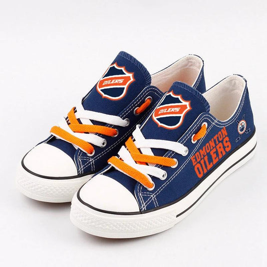 Edmonton Oilers Top Canvas Sport Sneakers Shoes For Men Women Fans by Crocs