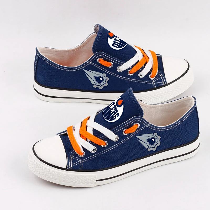 Edmonton Oilers Top Canvas Sport Sneakers Shoes For Men Women Fans by Crocs