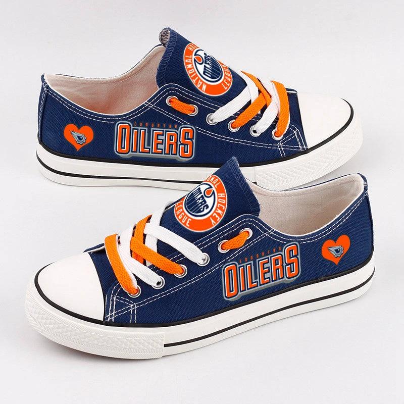 Edmonton Oilers Top Canvas Sport Sneakers Shoes For Men Women Fans by Crocs