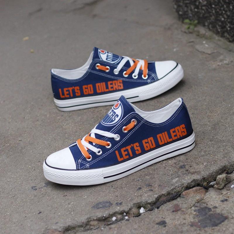 Edmonton Oilers Low Top Canvas Sport Sneakers Shoes For Men Women Fans by Crocs