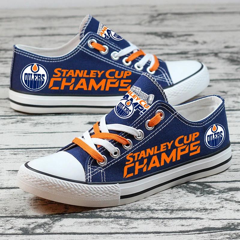 Edmonton Oilers Low Top Canvas Sport Sneakers Shoes For Men Women Fans by Crocs