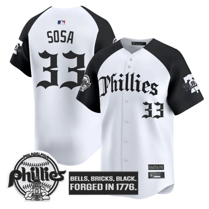 Edmundo Sosa Jersey #33 Philadelphia Phillies Gothic Liberty Edition Alternate by My Store
