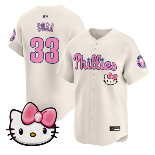 Edmundo Sosa Jersey #33 Philadelphia Phillies Hello Kitty Stitched by My Store