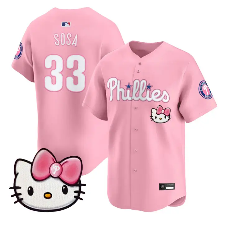 Edmundo Sosa Jersey #33 Philadelphia Phillies Hello Kitty Stitched by My Store