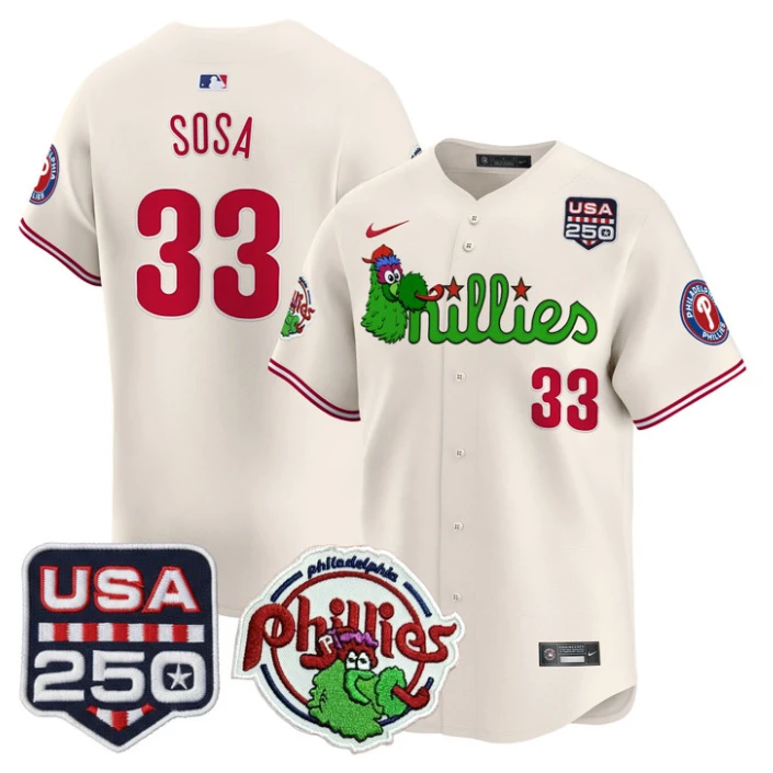 Edmundo Sosa Jersey #33 Philadelphia Phillies Phanatic 250 USA Stitched by My Store
