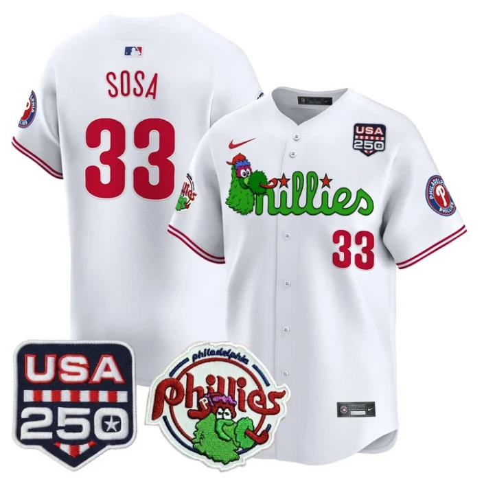 Edmundo Sosa Jersey #33 Philadelphia Phillies Phanatic 250 USA Stitched by My Store
