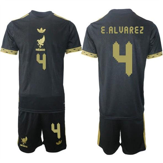 Edson Alvarez Jersey #4 Mexico Black Gold 2025 - 26 Soccer Suit by Soccer Jersey