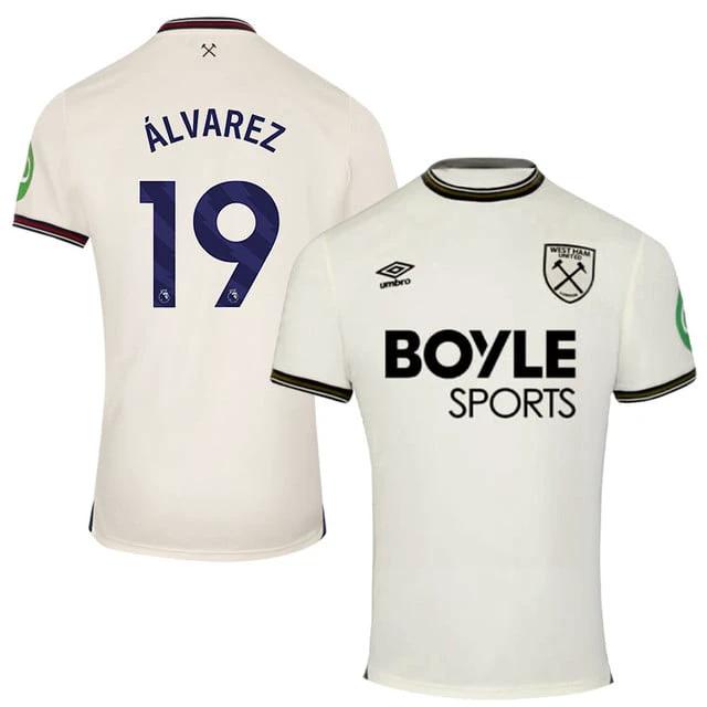 Edson Alvarez #19 West Ham United 2025-26 Away Match Jersey – Cream by Soccer Jersey