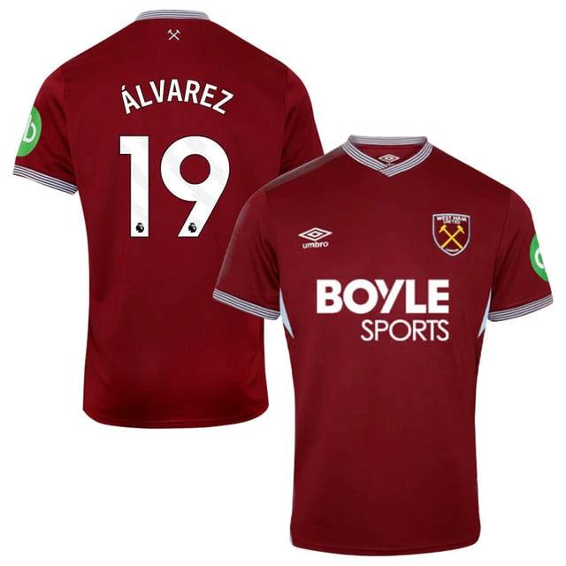 Edson Alvarez #19 West Ham United 2025-26 Home Match Jersey – Burgundy by Soccer Jersey