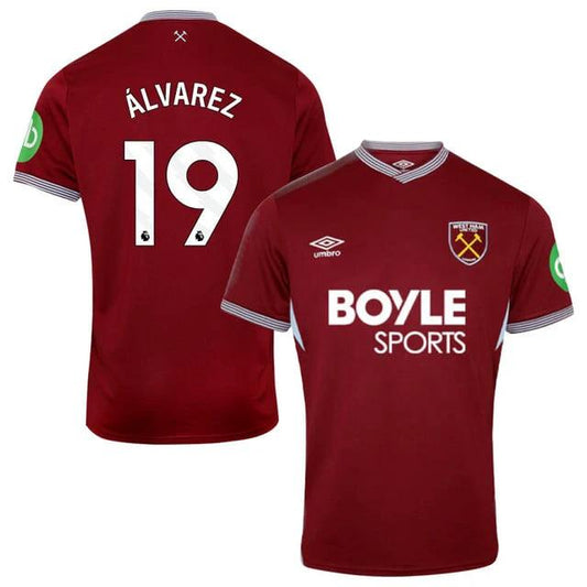 Edson Alvarez #19 West Ham United 2025-26 Home Match Jersey – Burgundy by Soccer Jersey