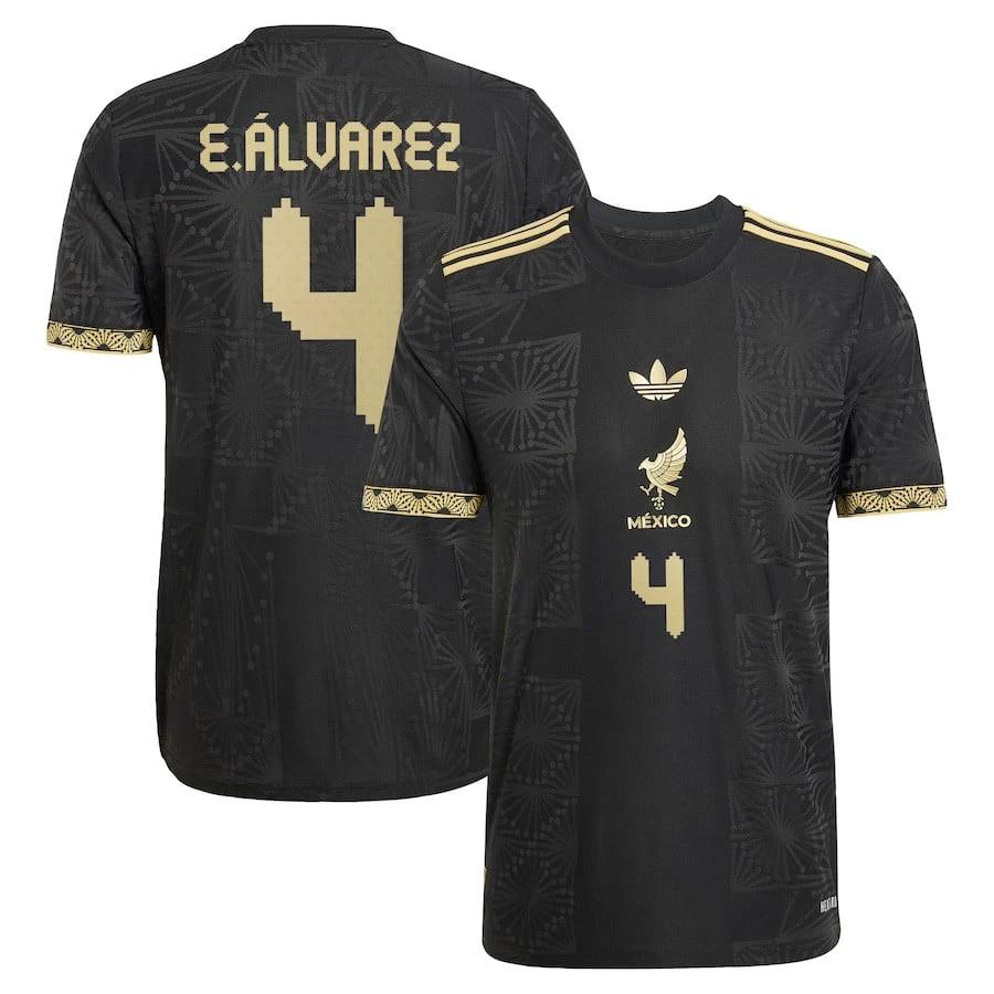 Edson Alvarez #4 Mexico National Team 2025 Third Men Jersey – Black by Soccer Jersey