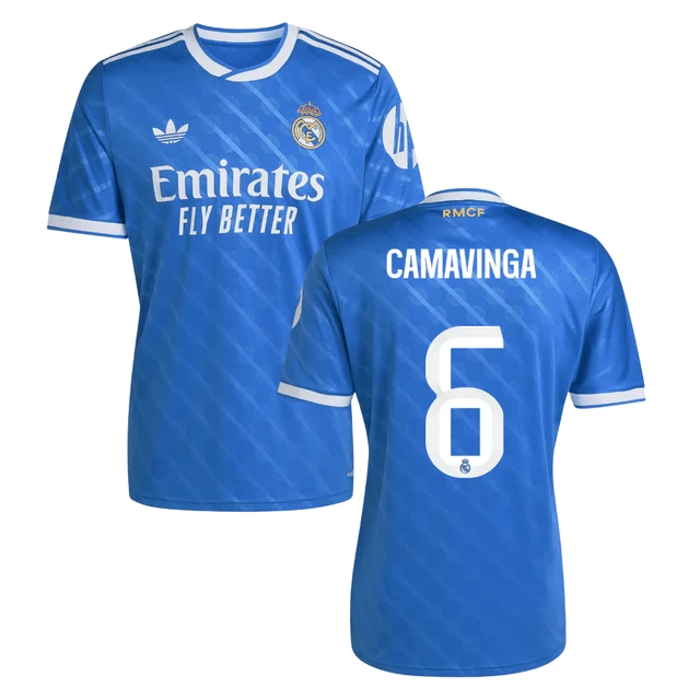 Eduardo Camavinga #6 Real Madrid 2025-26 Third Match Jersey – Blue by Soccer Jersey