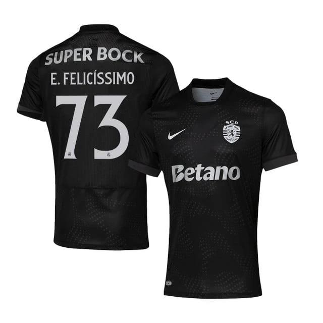 Eduardo Felicíssimo 73 Sporting CP 2025-26 Away Match Jersey – Black by Soccer Jersey