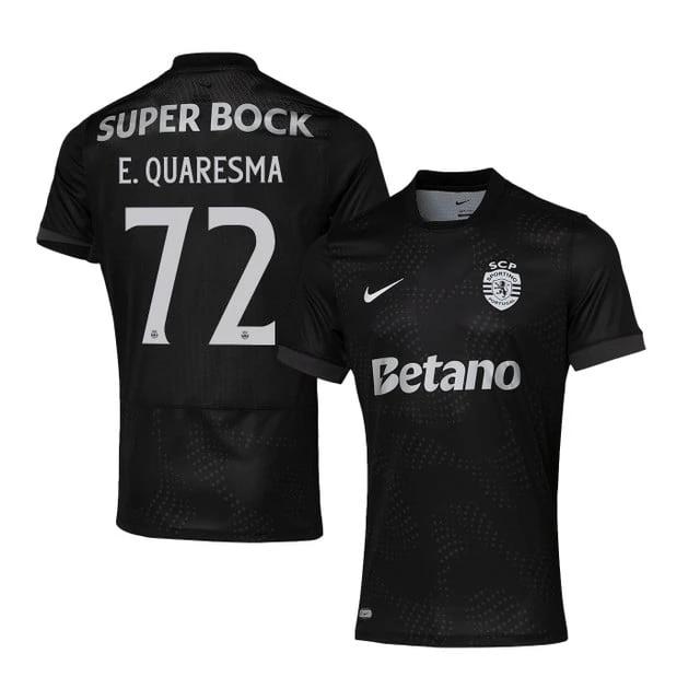 Eduardo Quaresma 72 Sporting CP 2025-26 Away Match Jersey – Black by Soccer Jersey