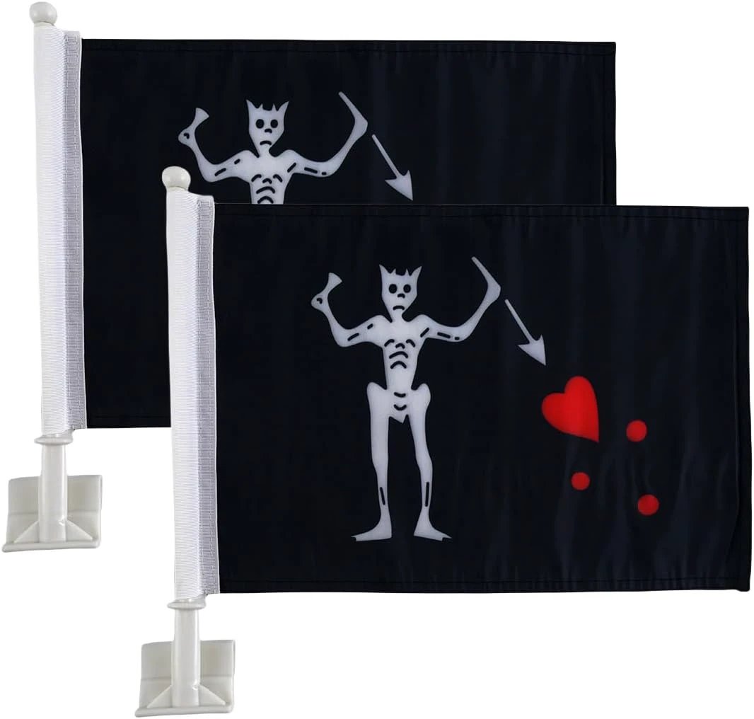 Edward Pirates Flag Car Window Flag of Edward Pirates 11X18Inch(28x46cm) 100% Polyester, Strong White Flagpole by flagsshop