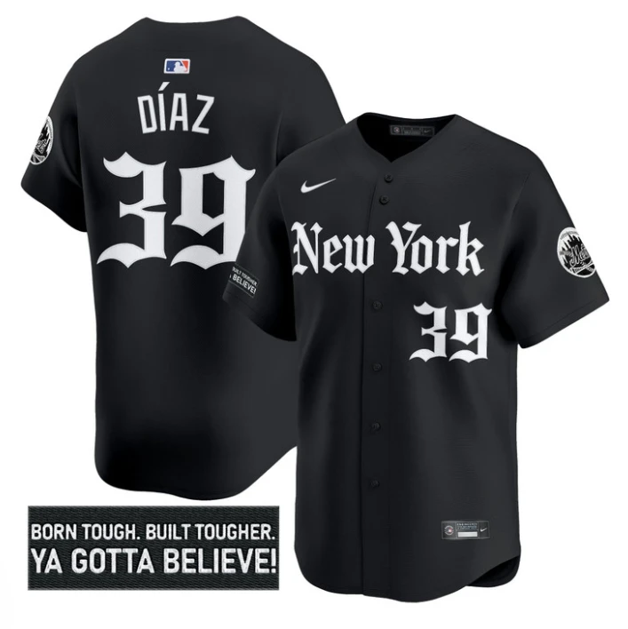 Edwin Díaz Jersey #39 New York Mets Gothic Borough Edition Stitched Black by My Store