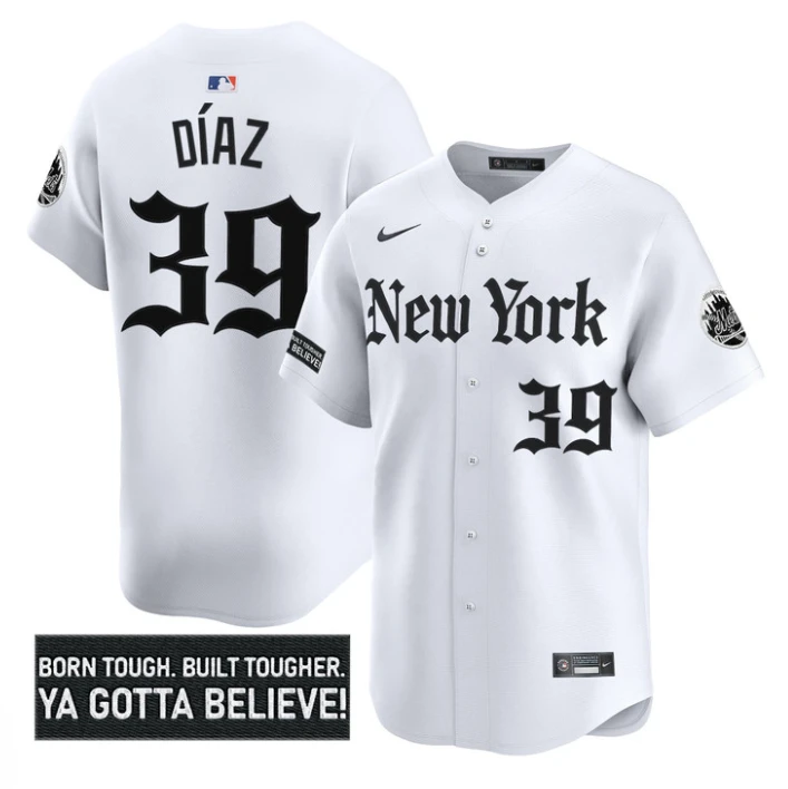 Edwin Díaz Jersey #39 New York Mets Gothic Borough Edition Stitched White by My Store