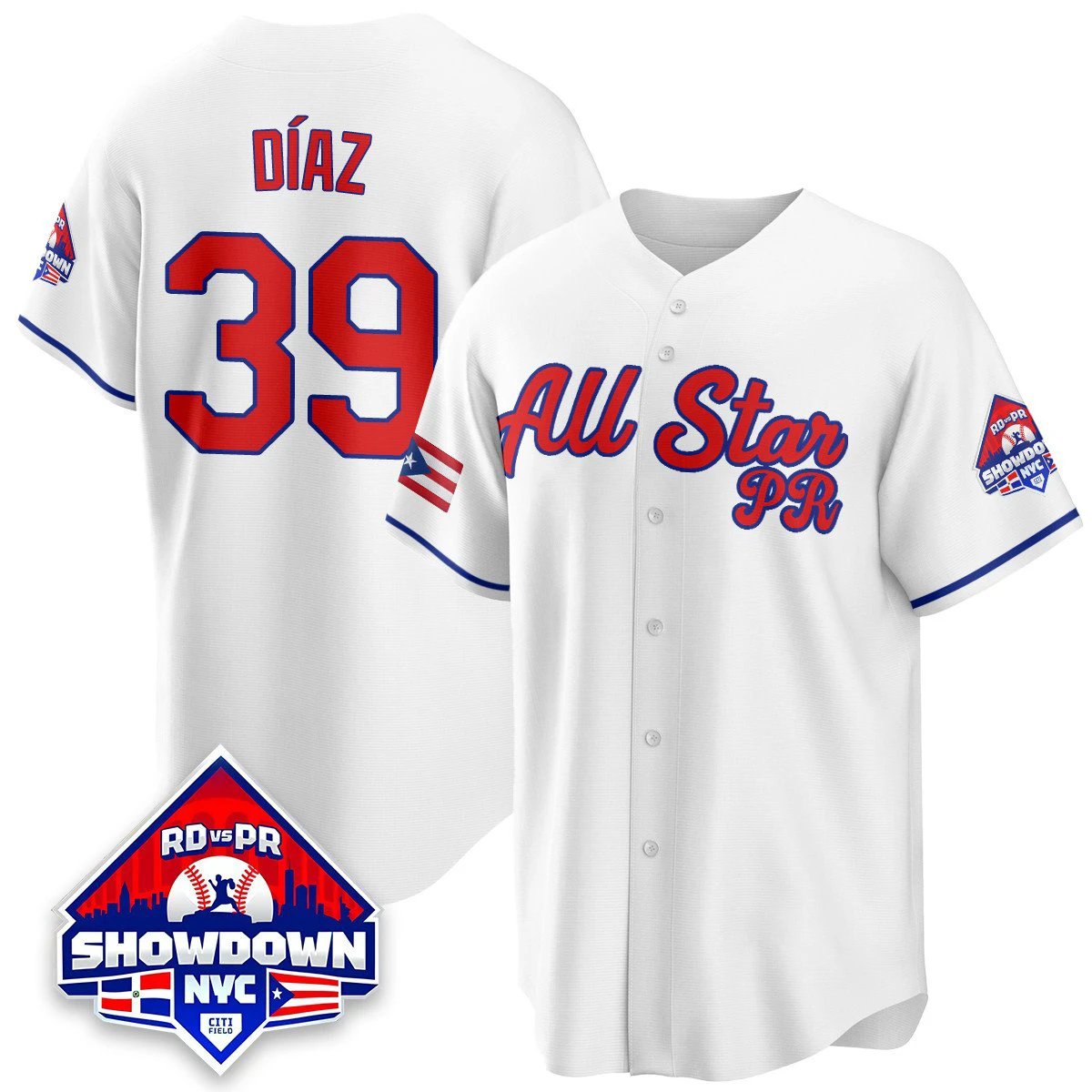 Edwin Díaz Jersey #39 Puerto Rican Baseball All-Star 2025 Stitched White by My Store