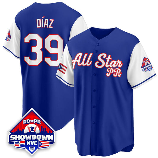 Edwin Díaz Jersey #39 Puerto Rican Baseball All-Star 2025 Stitched White Sleeves by My Store