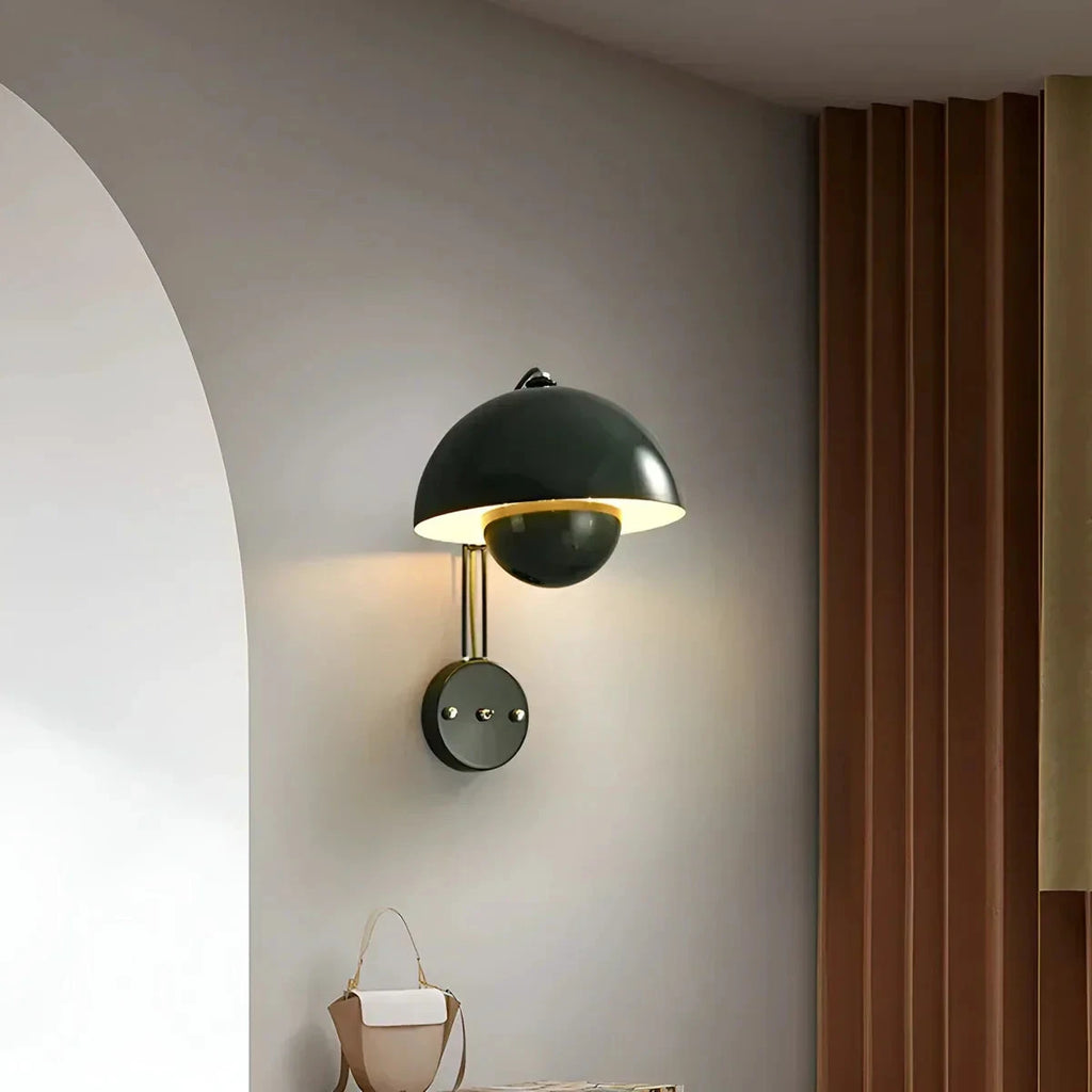 BudLume - Mushroom Light Cozy Scandinavian Wall Lamp Bowlift by Bowlift