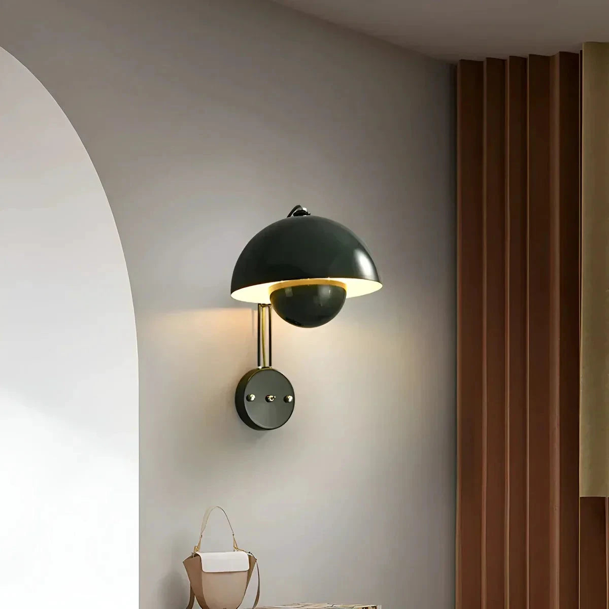 BudLume - Mushroom Light Cozy Scandinavian Wall Lamp Bowlift by Bowlift