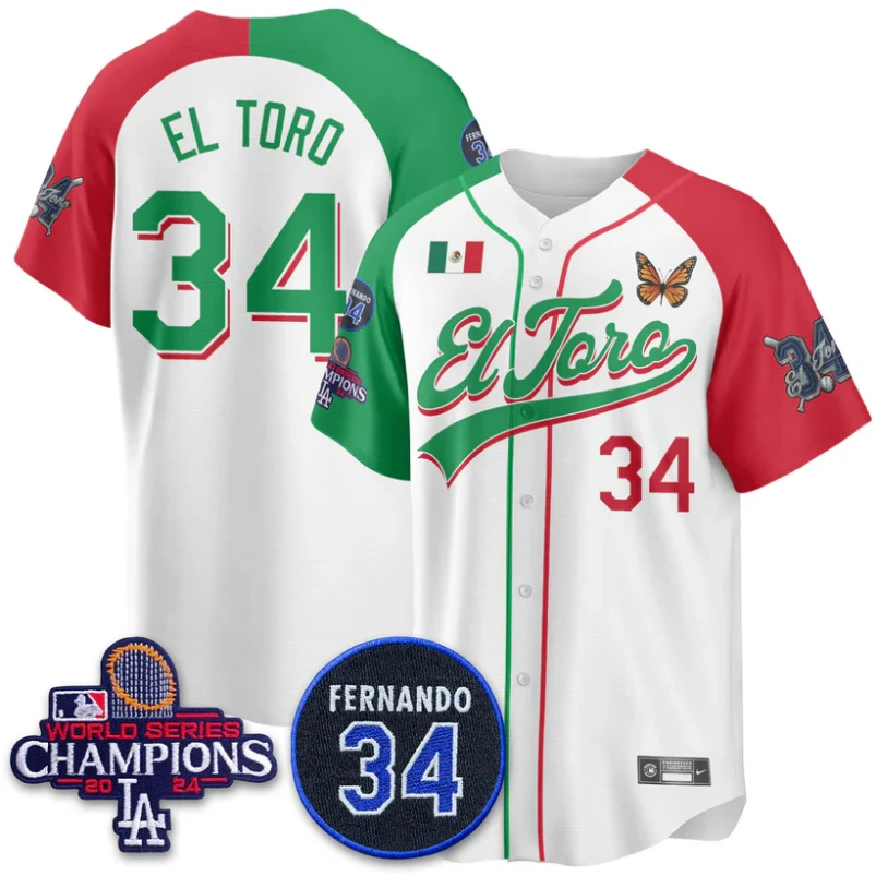 El Toro Jersey #34 Dodgers Mexican El Toro For 34 Stitched Alternate by My Store