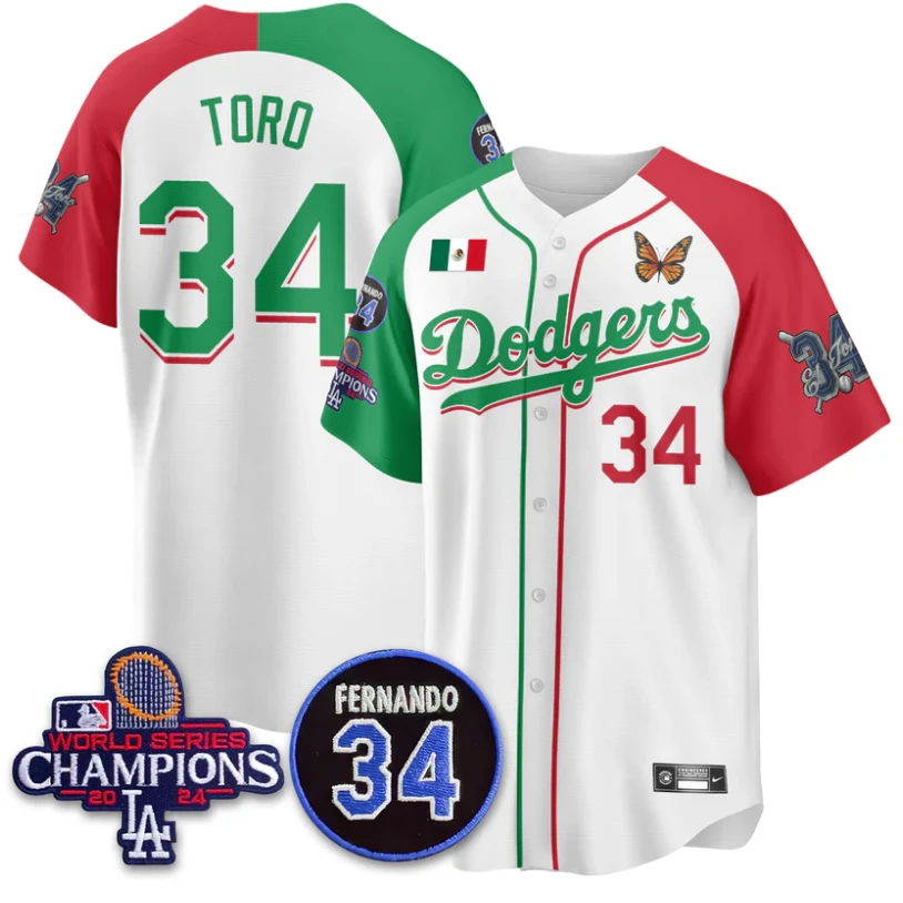 El Toro Jersey #34 Los Angeles Dodgers Mexican For 34 Stitched Alternate by My Store