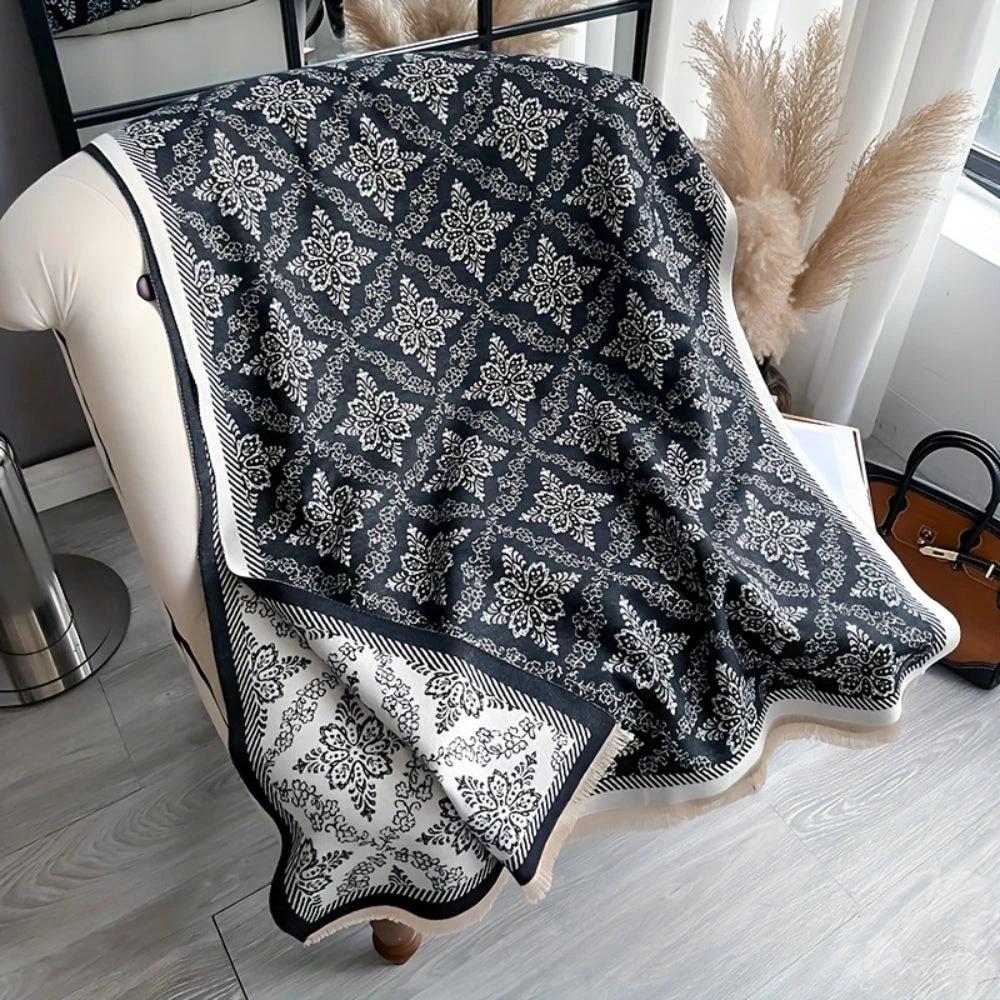 Elara Damask Print Scarf Shawl by Casa & Beyond