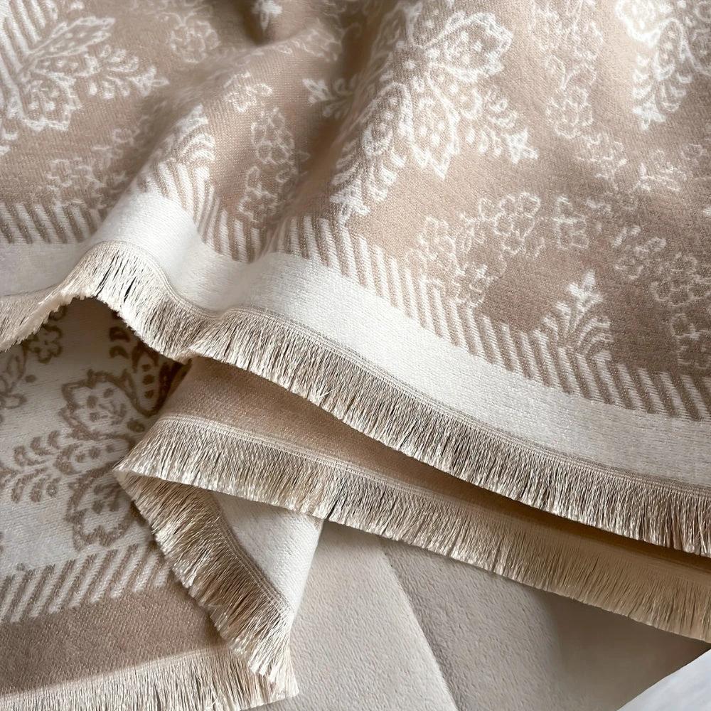 Elara Damask Print Scarf Shawl by Casa & Beyond