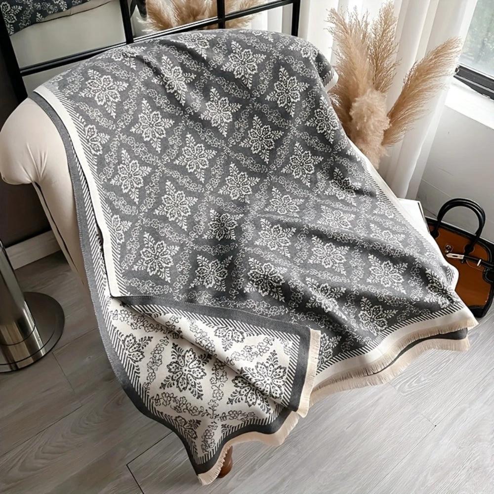 Elara Damask Print Scarf Shawl by Casa & Beyond