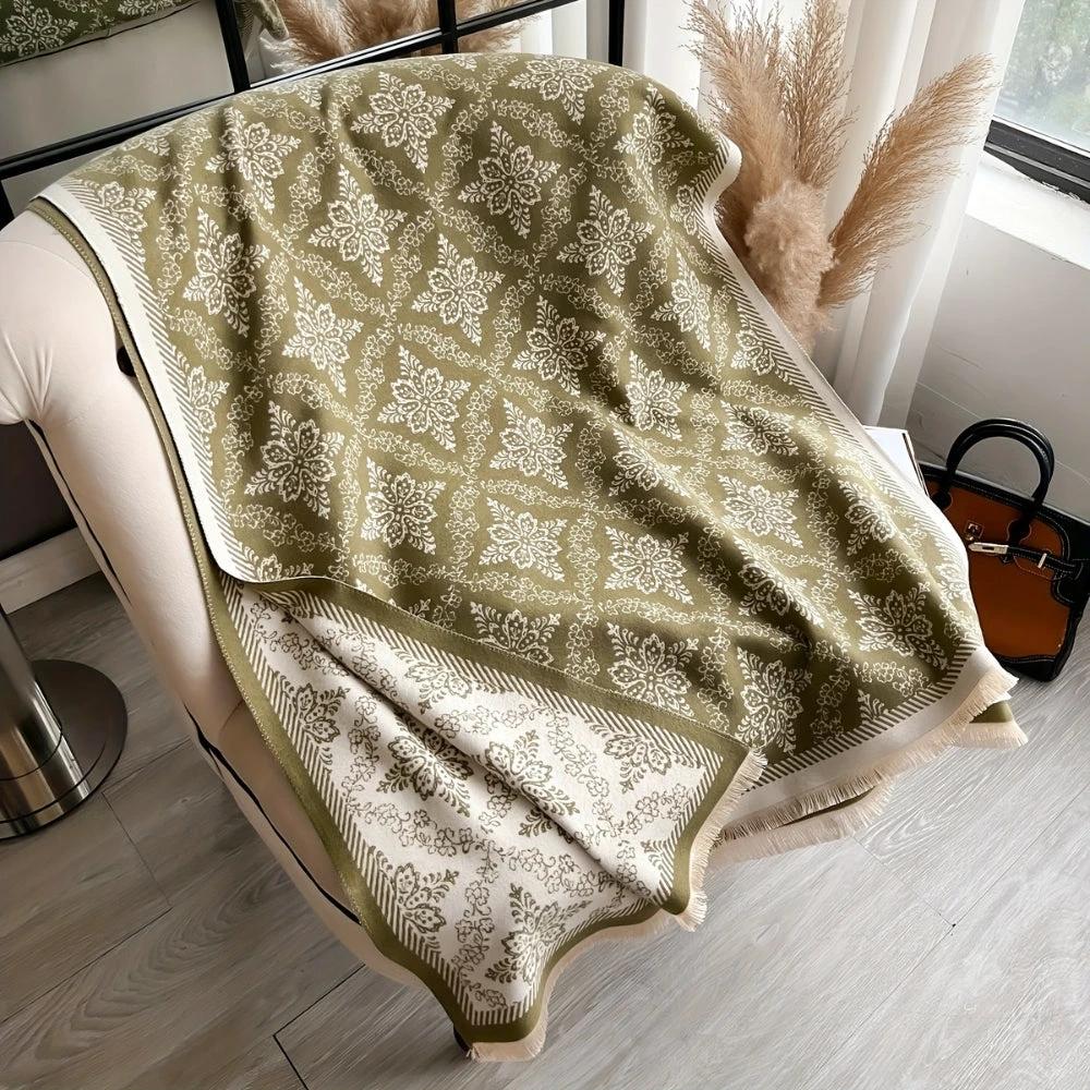 Elara Damask Print Scarf Shawl by Casa & Beyond