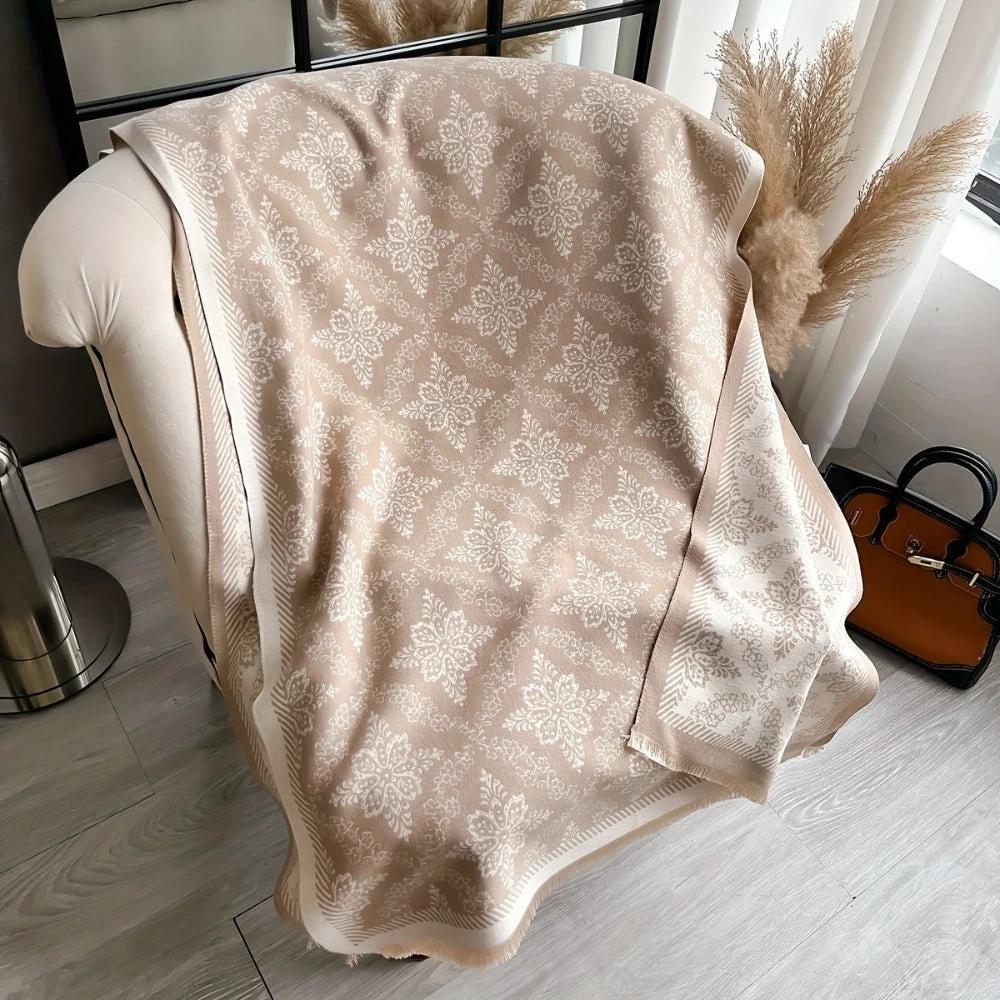 Elara Damask Print Scarf Shawl by Casa & Beyond