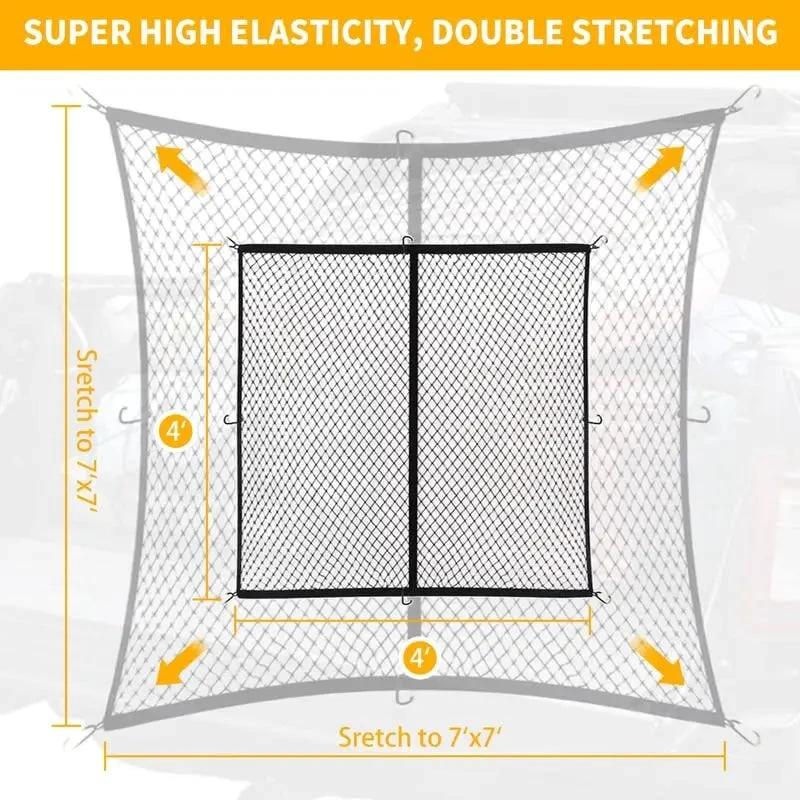Elastic Luggage Net with Sturdy Carabiners by BowLift
