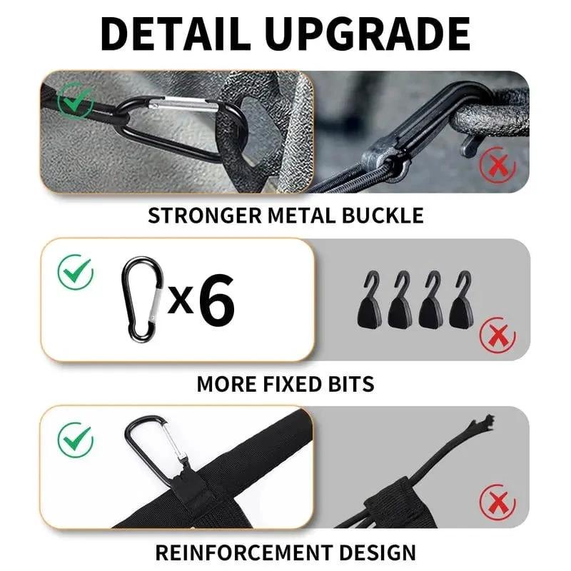 Elastic Luggage Net with Sturdy Carabiners by BowLift