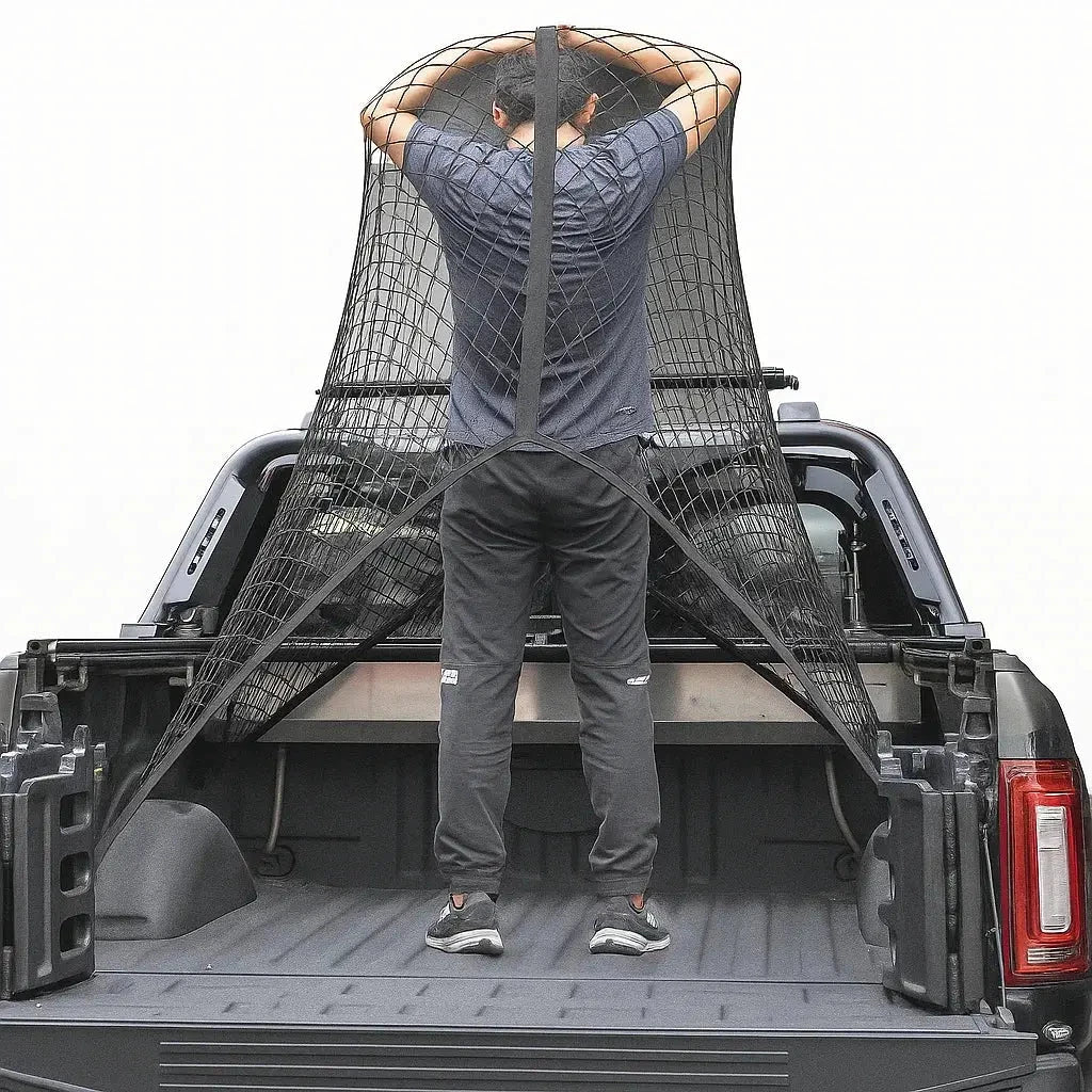 Elastic Luggage Net with Sturdy Carabiners by BowLift
