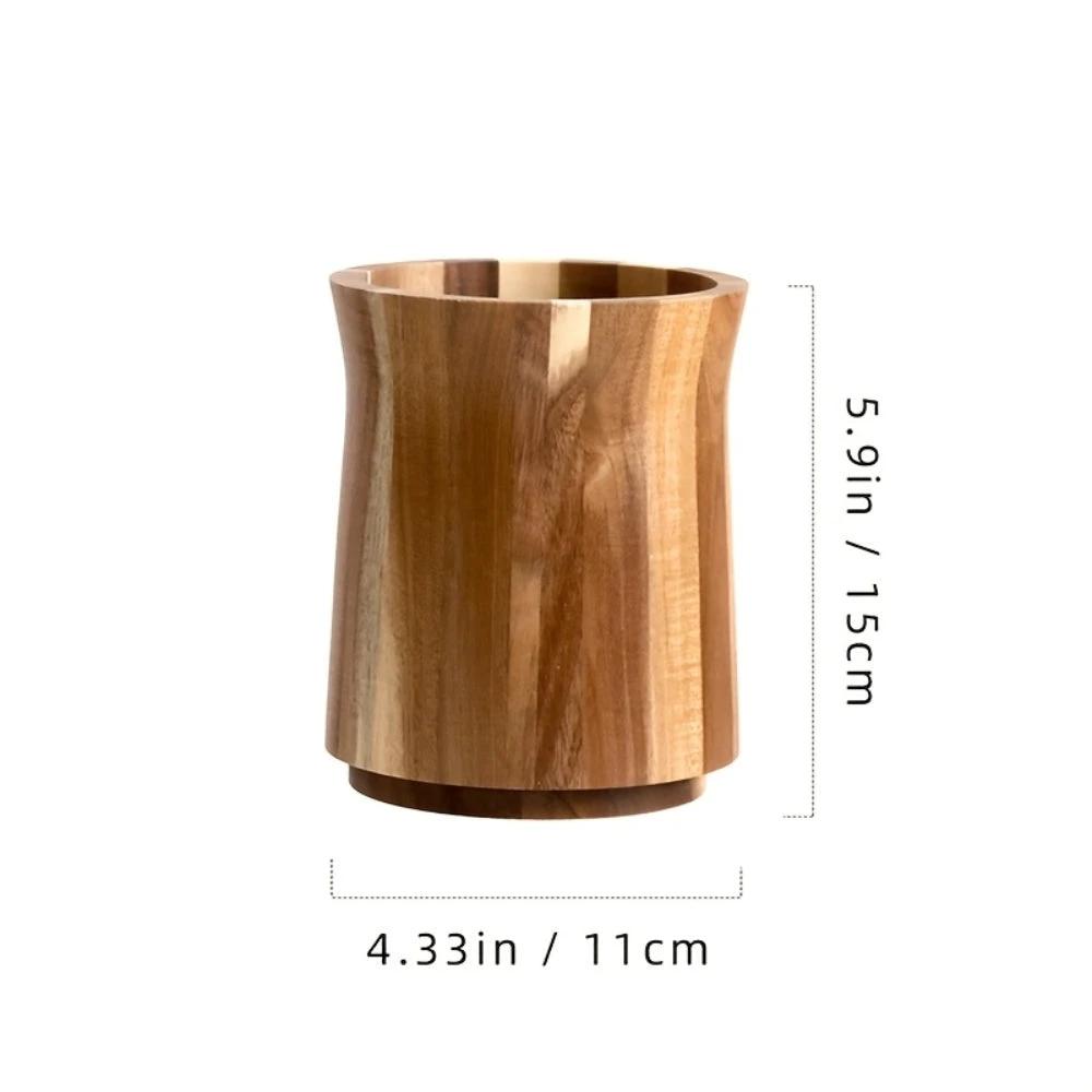 Elegant Acacia Wood Rotating Utensil Holder by Casa & Beyond